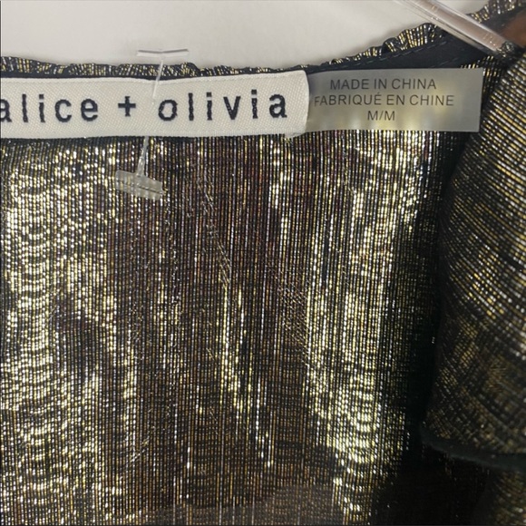 Alice & Olivia gold ruffle top - Picture 4 of 5